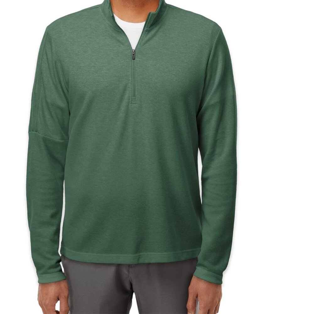 Adidas 3-Stripes Recycled Quarter Zip Sweatshirt Green OxideMelange Size L (New)